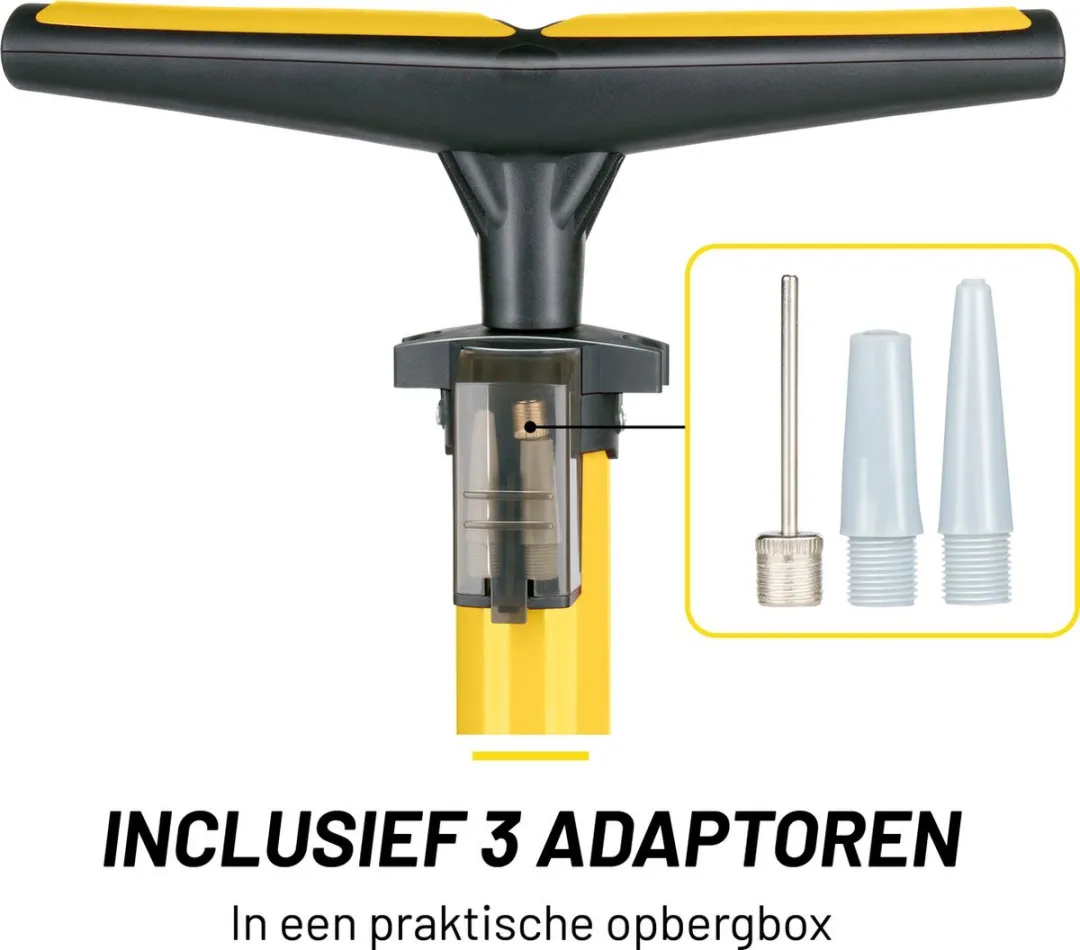 Dunlop Fietspomp met Drukmeter - 180 PSI - Geel