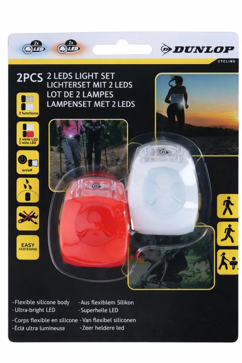 Dunlop Fietslichtset Rood/Wit