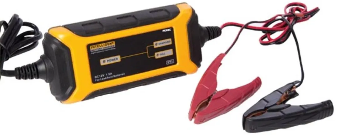 Perel Acculader 12V 1.5A Loodzuur - IP65 - voor Auto/Motor/Scooter/Boot
