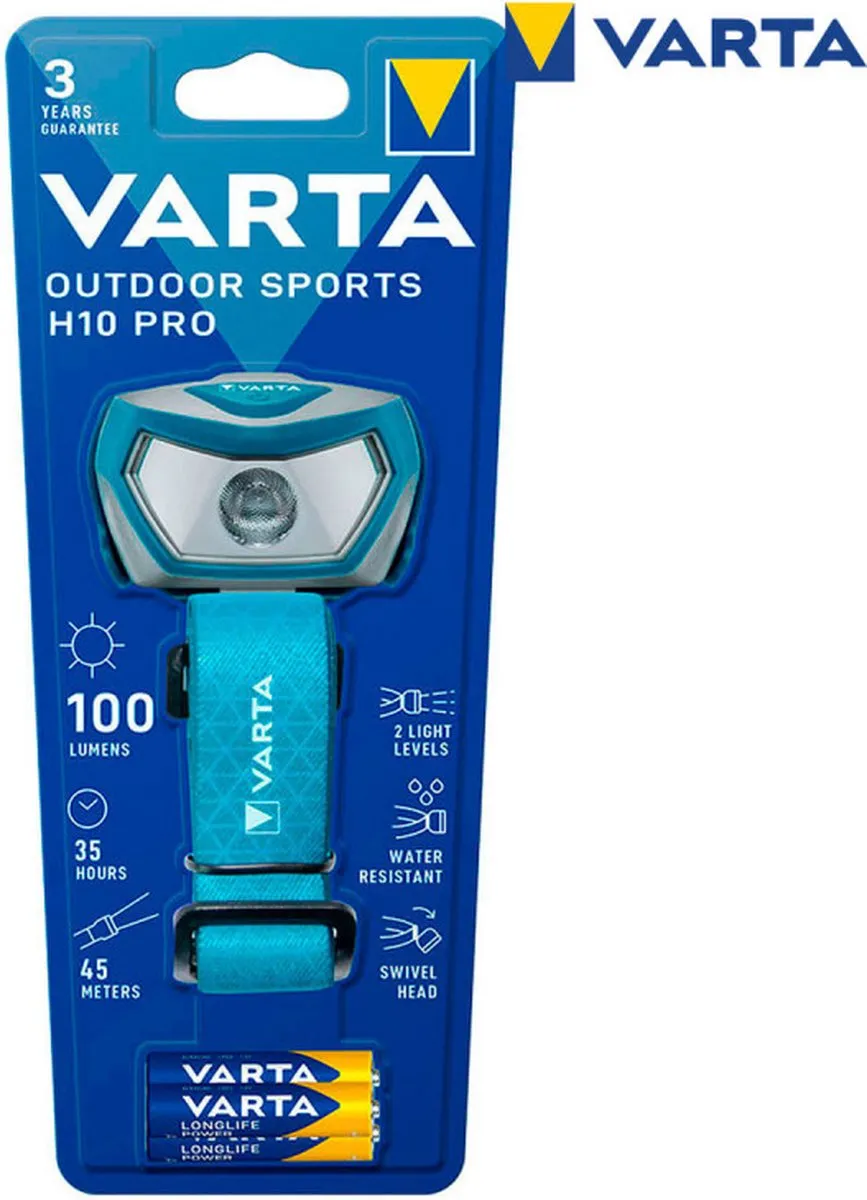 Varta Outdoor Sports H10 Pro Hoofdlamp - 3W - Lichtblauw