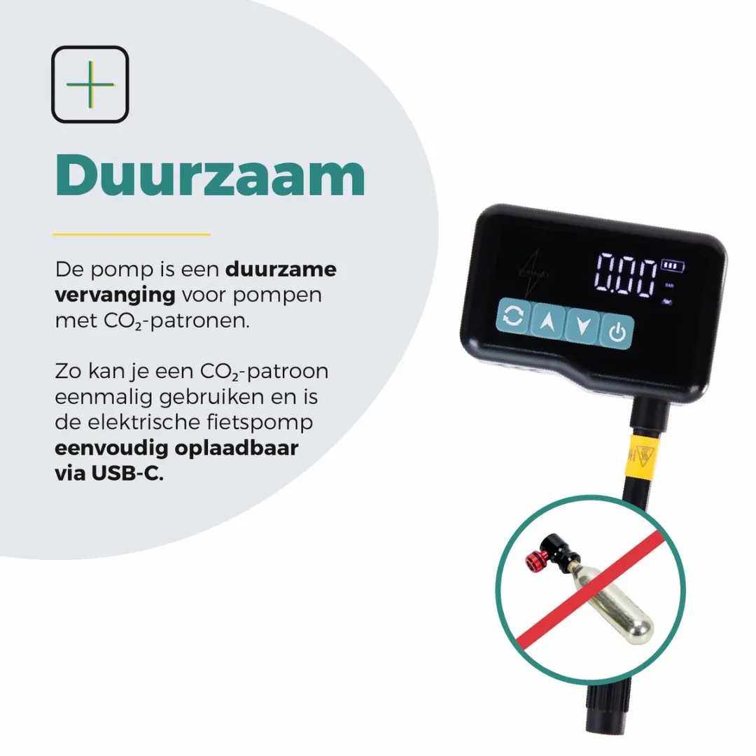 Voltano Mini Elektrische Bandenpomp - 10,3 BAR - Zwart/IJsblauw