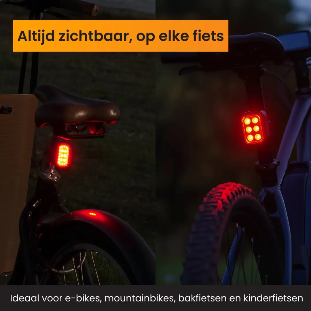 R2B Fietslamp USB-C Set - 350 Lux - Wit & Rood