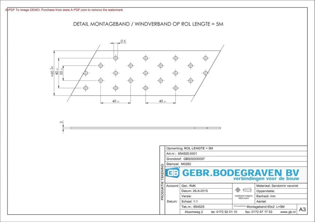 GB Montageband 5m x 60mm x 2mm