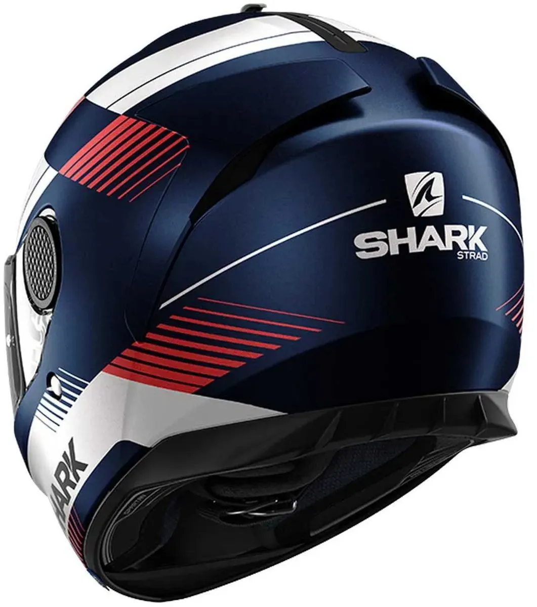 Shark Spartan 1.2 Strad Motorhelm - XL - Mat Blauw/Wit/Rood