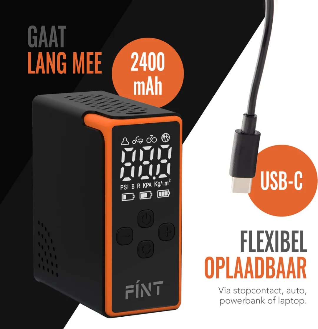 FÍNT V3 Mini Elektrische Fietspomp - Oplaadbaar - 290g