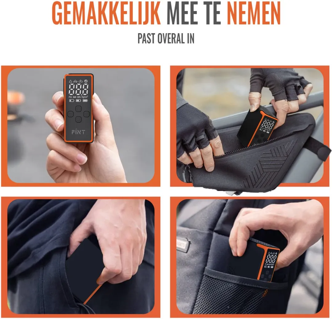 FÍNT V3 Mini Elektrische Fietspomp - Oplaadbaar - 290g