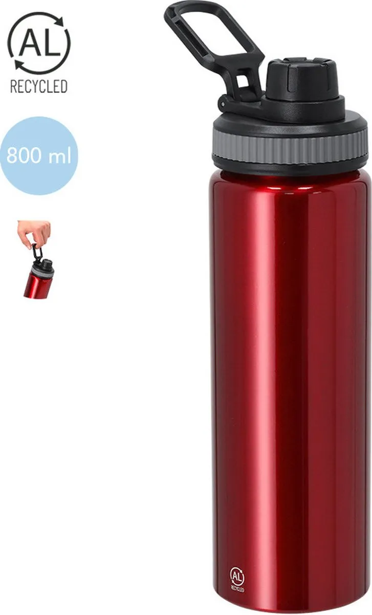 Bellatio Design Fitmaster Waterfles 800ml - Rood