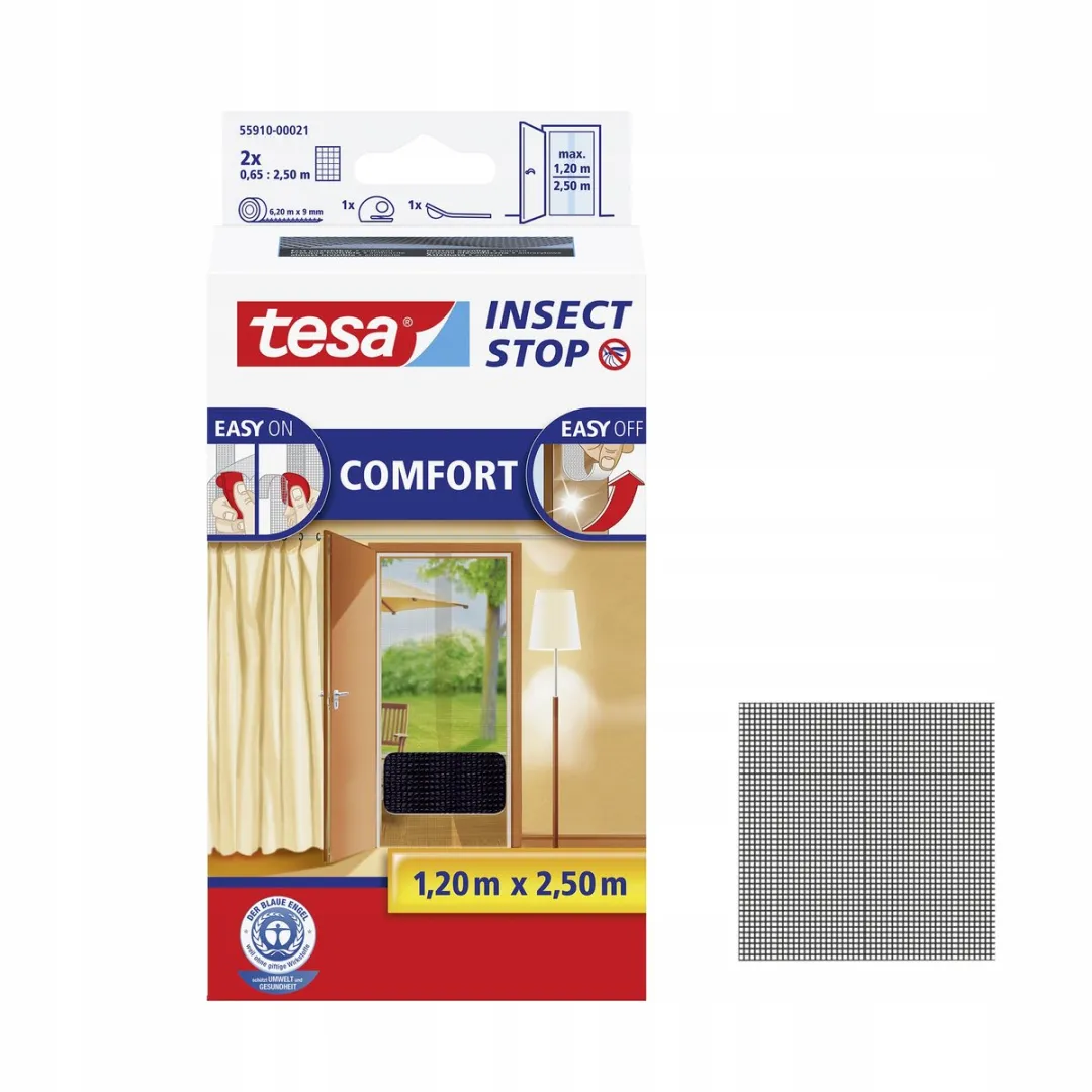Tesa Comfort Balkondeurhor 1,2x2,5m - Zwart