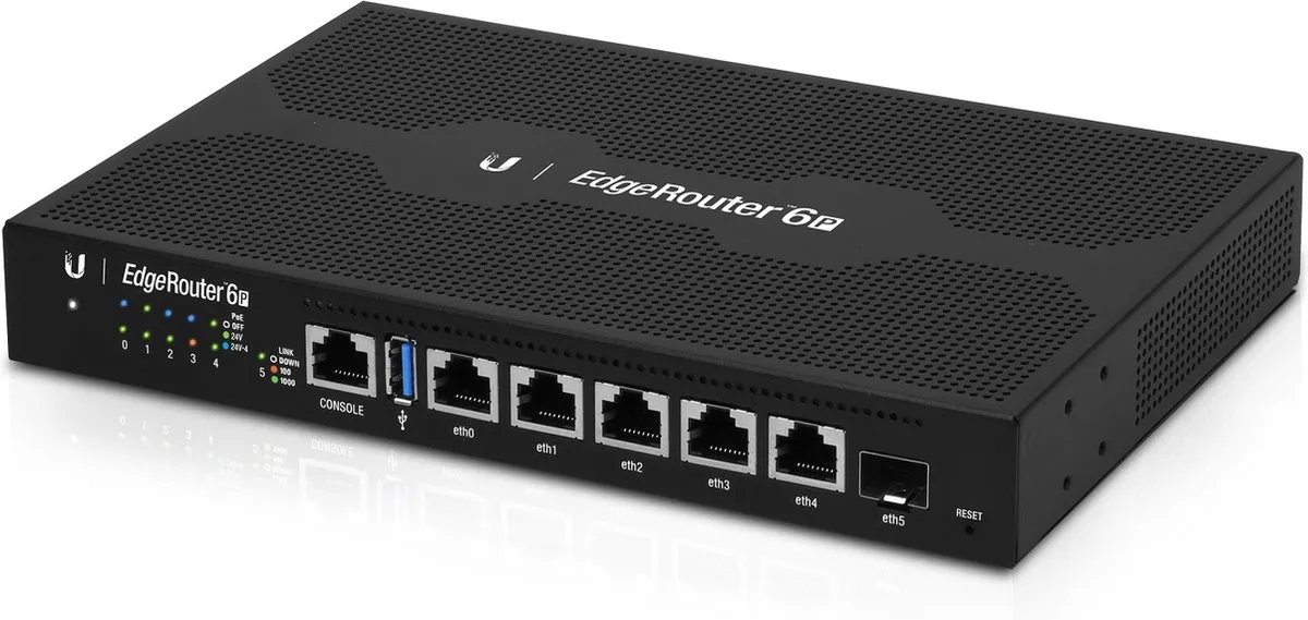 Ubiquiti 6P Router - 6x Gigabit PoE - Grijs