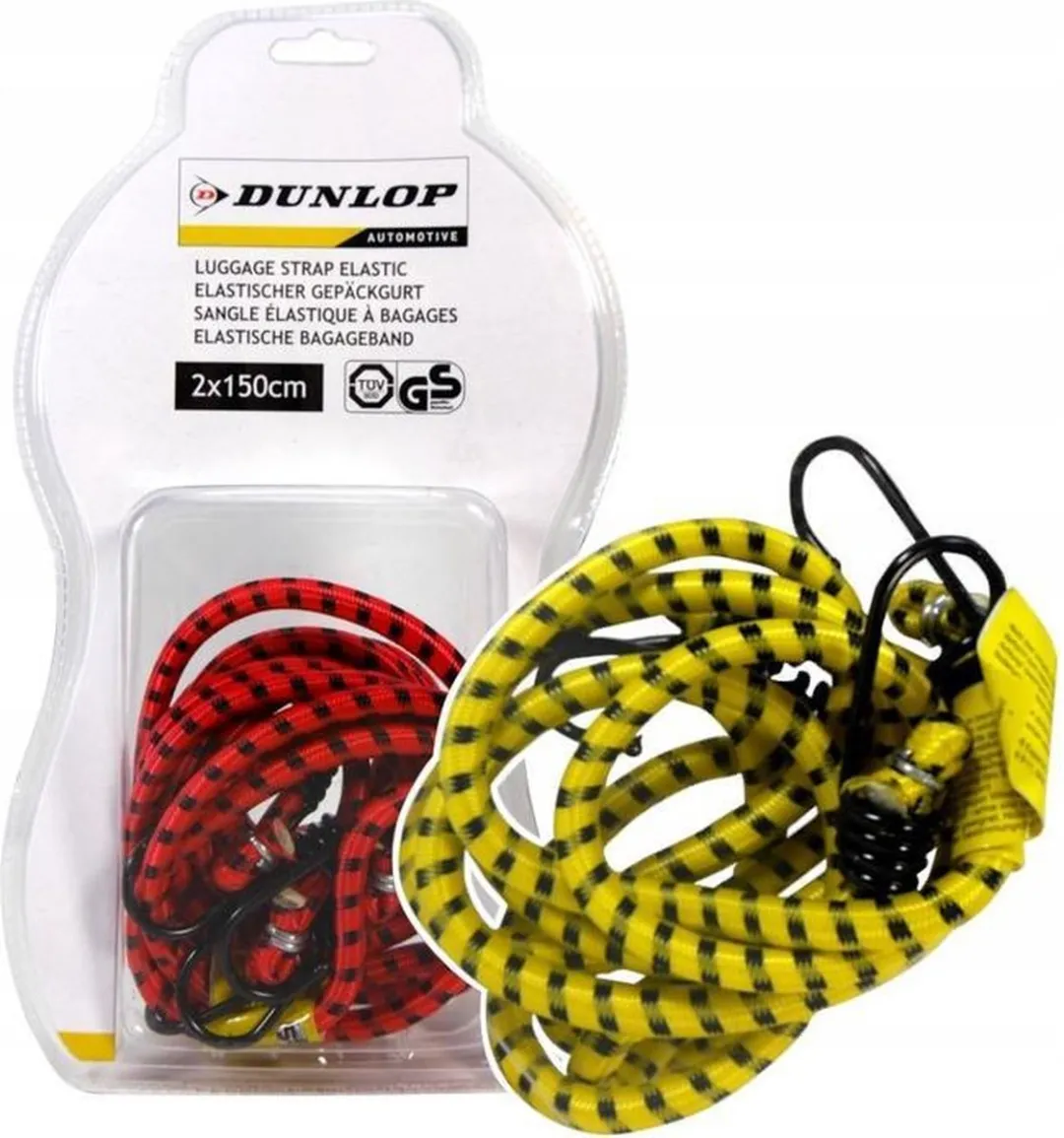 Dunlop Bungeecord 150cm Ø8mm - 2 Stuks - Geel
