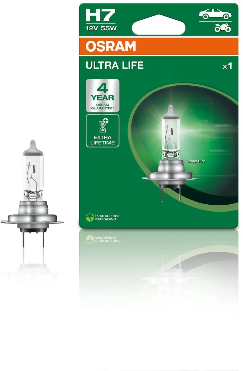 Osram Ultra Life H7 Autolamp 55W - Zilver