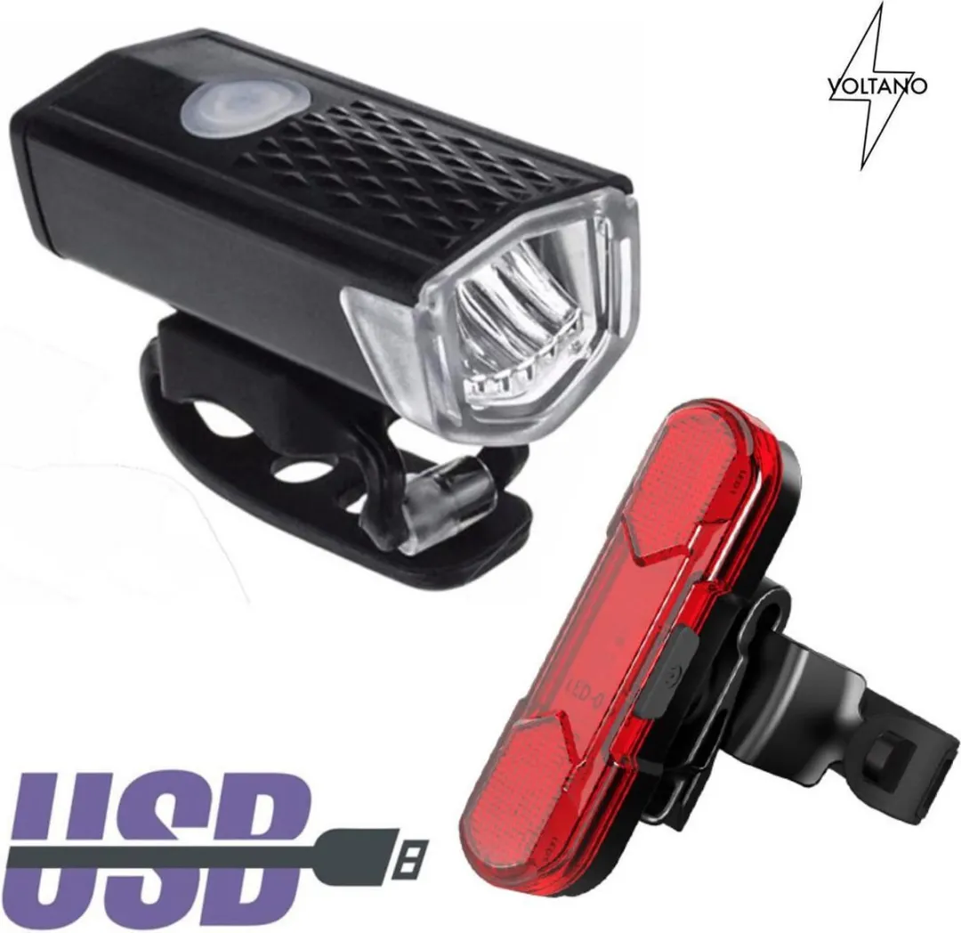 Voltano Luxe Fietsverlichting USB Oplaadbaar 30 Lux