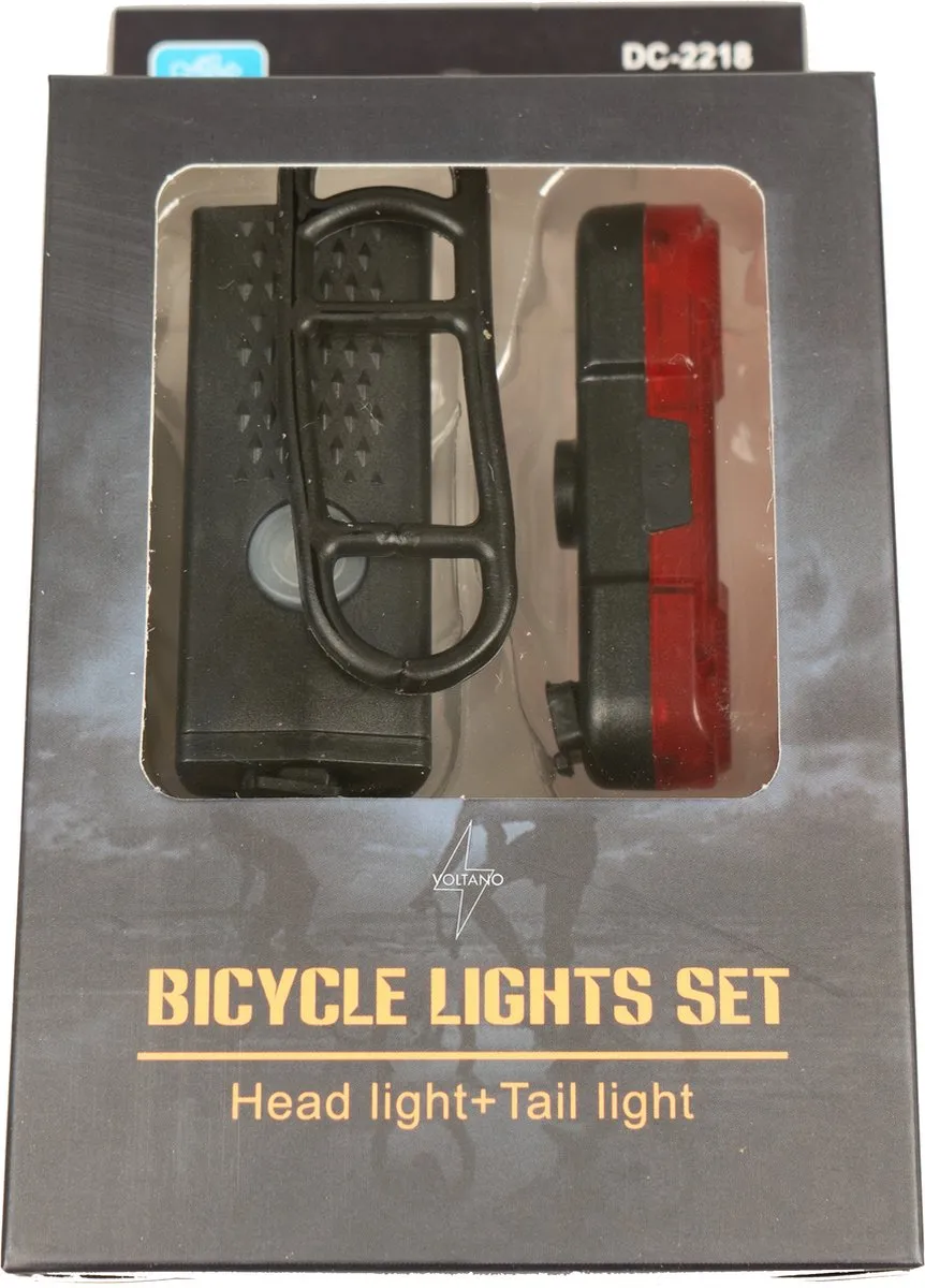 Voltano Luxe Fietsverlichting USB Oplaadbaar 30 Lux - Zwart