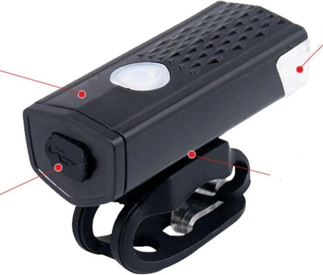 Voltano Luxe Fietsverlichting USB Oplaadbaar 30 Lux - Zwart