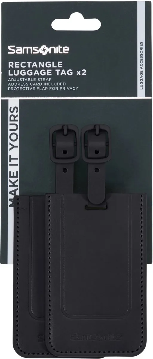 Samsonite Bagagelabel - Rectangle - 2 Stuks - Zwart