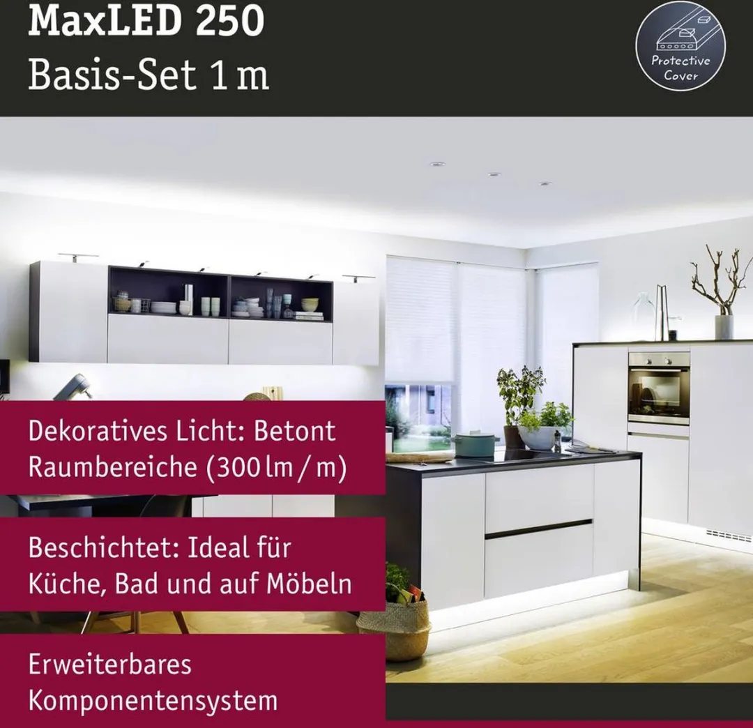 Paulmann MaxLED 250 LED-strip Daglichtwit 100cm - Zilver