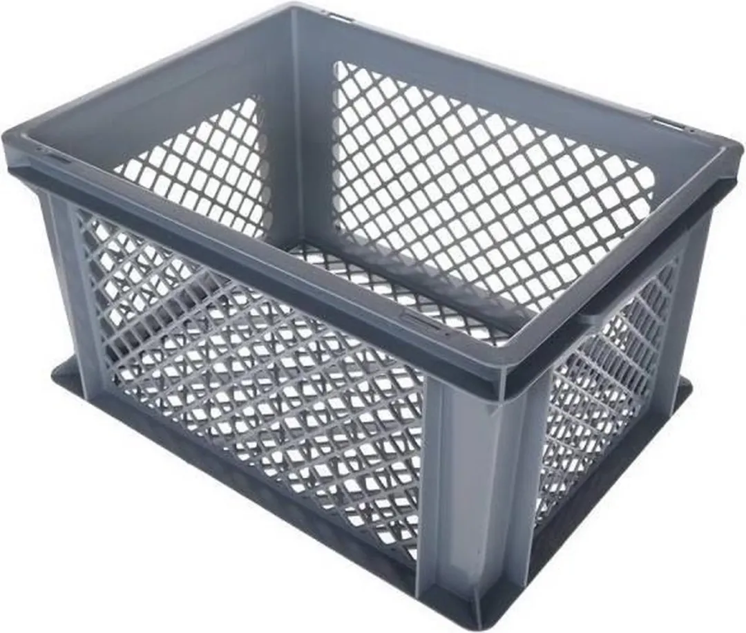 Lastpak Middelgrote Fietskrat 40x30x22cm - Grijs