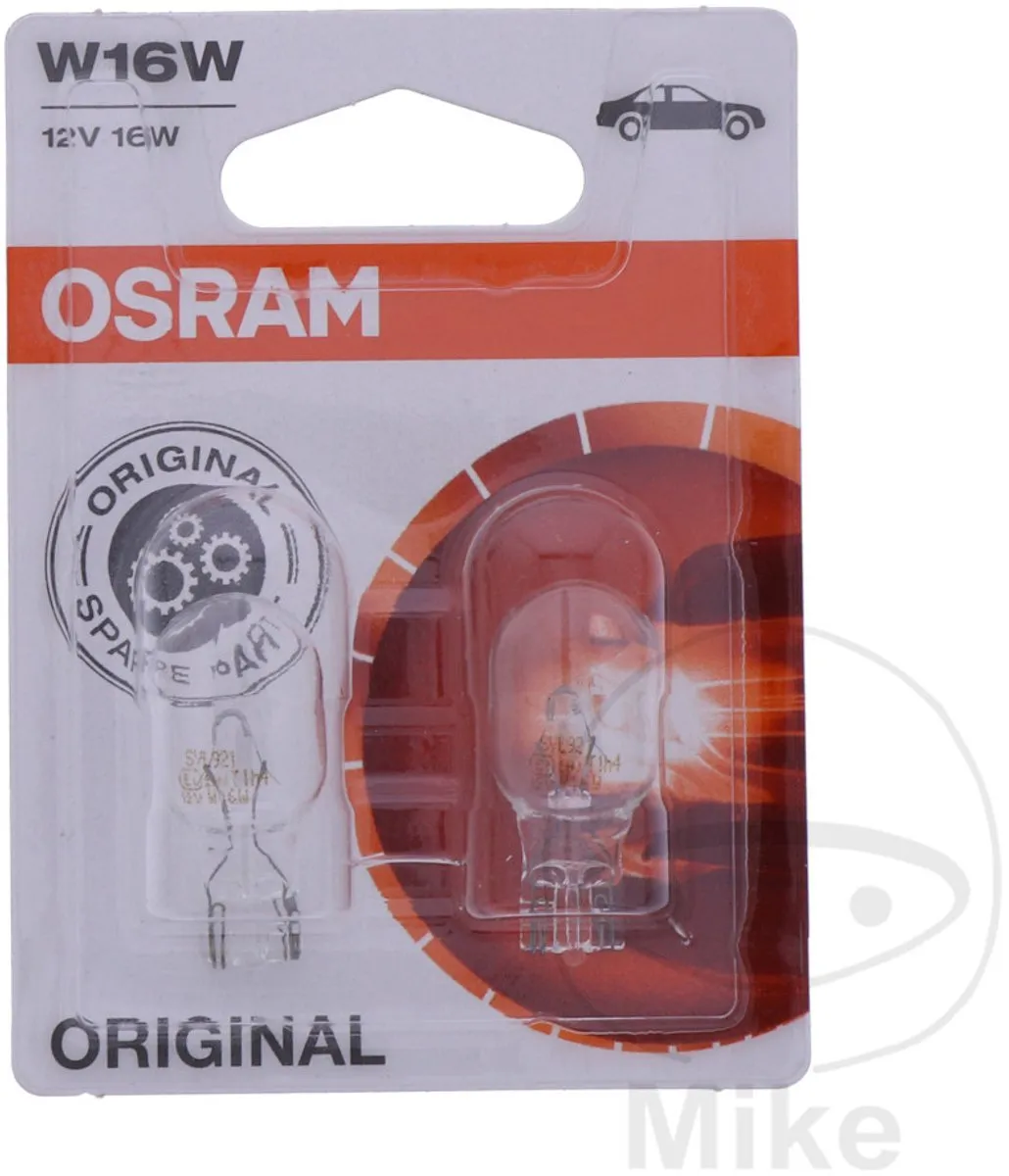 Osram Original W16W Set 2 Stuks - Zwart