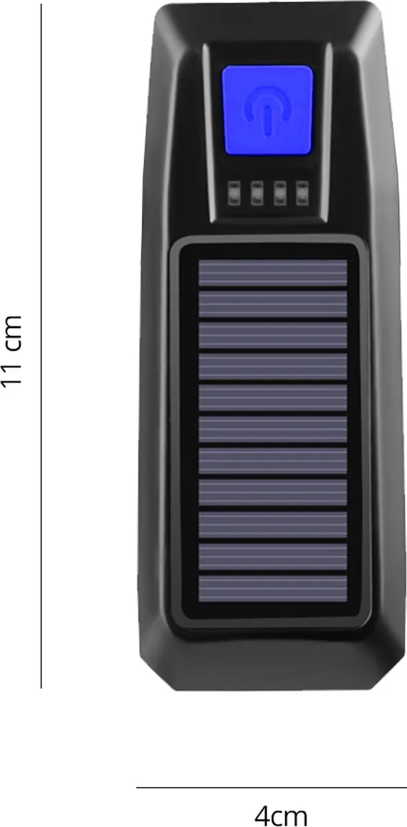 FlinQ Solar Fietsverlichting USB Oplaadbaar - 1 Lux - Zwart/Blauw