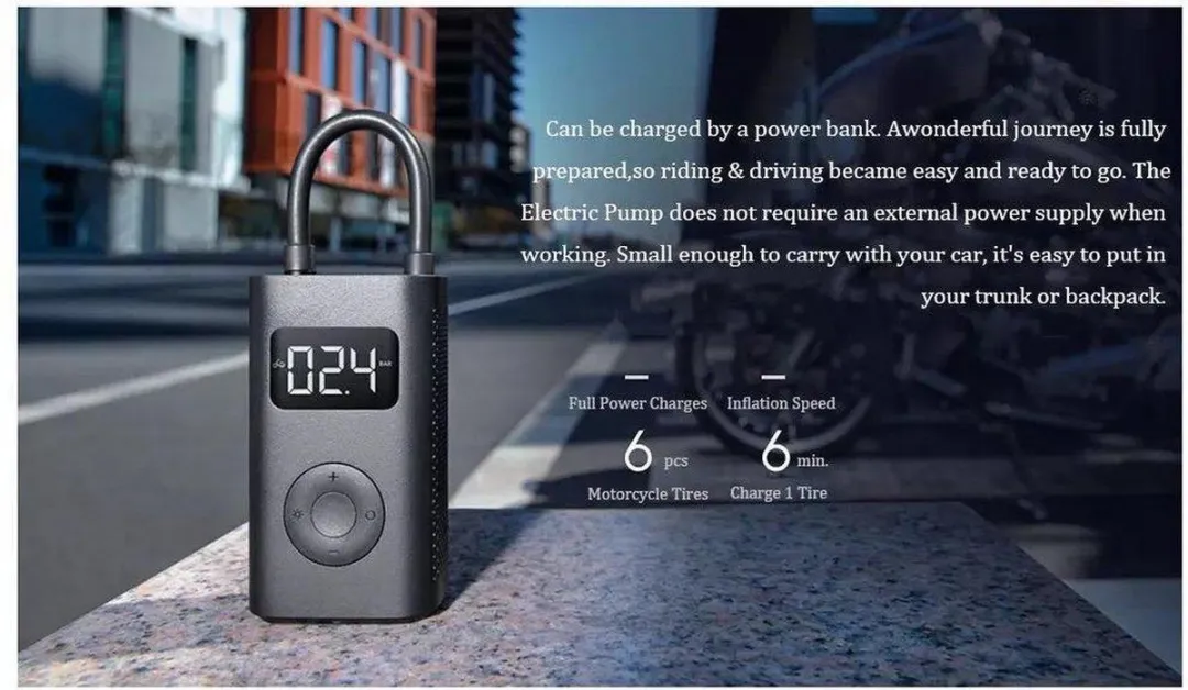 Xiaomi Mijia Bandenspanning Pomp - Zwart - afbeelding 6 van 6