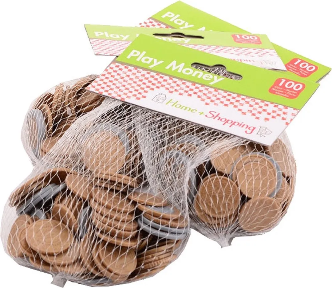 Johntoy Euro Speelgeld Munten - 100 Stuks - Brons/Grijs