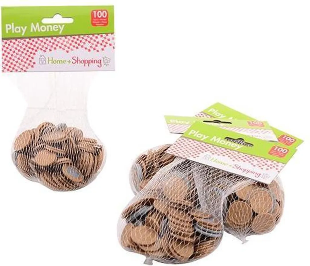 Johntoy Euro Speelgeld Munten - 100 Stuks - Brons/Grijs