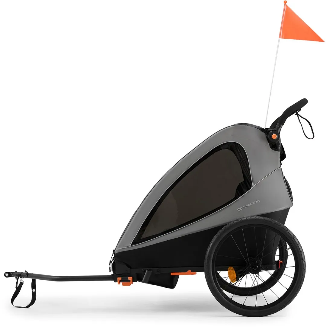 KinderKraft NAVA WALK 2-in-1 Fietskar - Stormy Grey