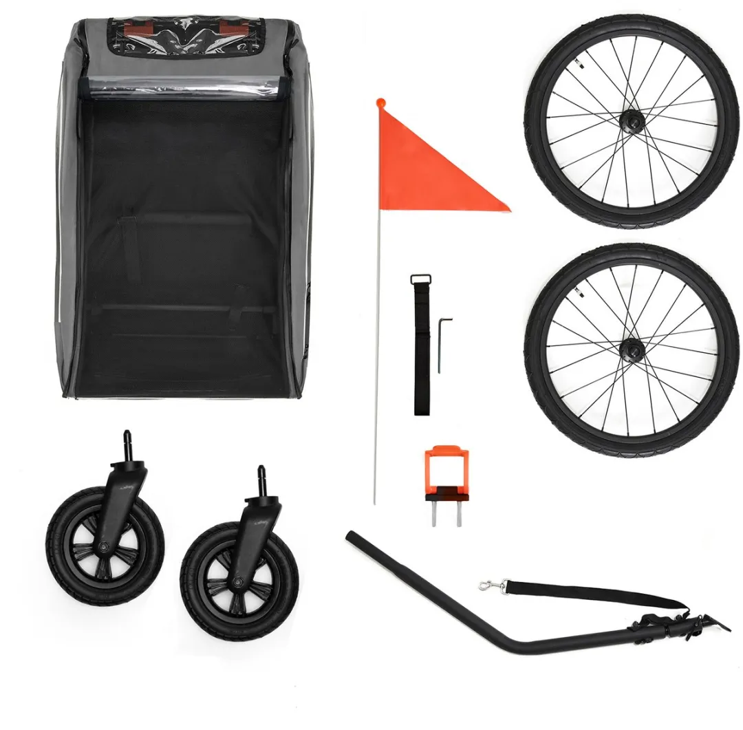 KinderKraft NAVA WALK 2-in-1 Fietskar - Stormy Grey