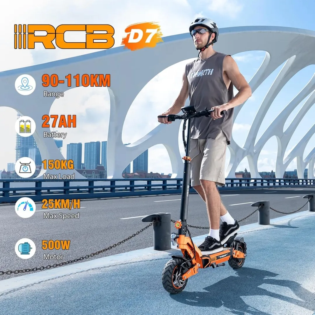 RCB D7Pro Elektrische Step 48V 27Ah - 25 km/u - 10" dubbel demping