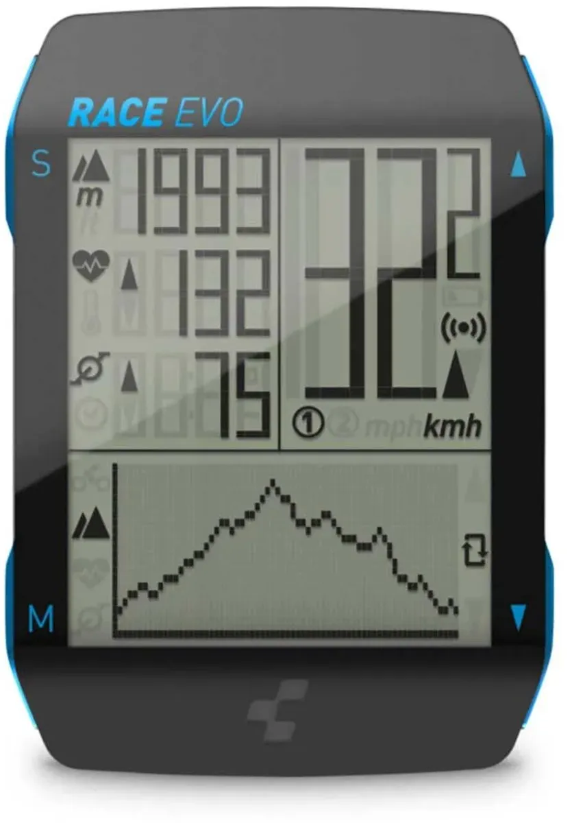 Cube SL Evo Fietscomputer - Hartslag & Trapsnelheid - Zwart/Blauw