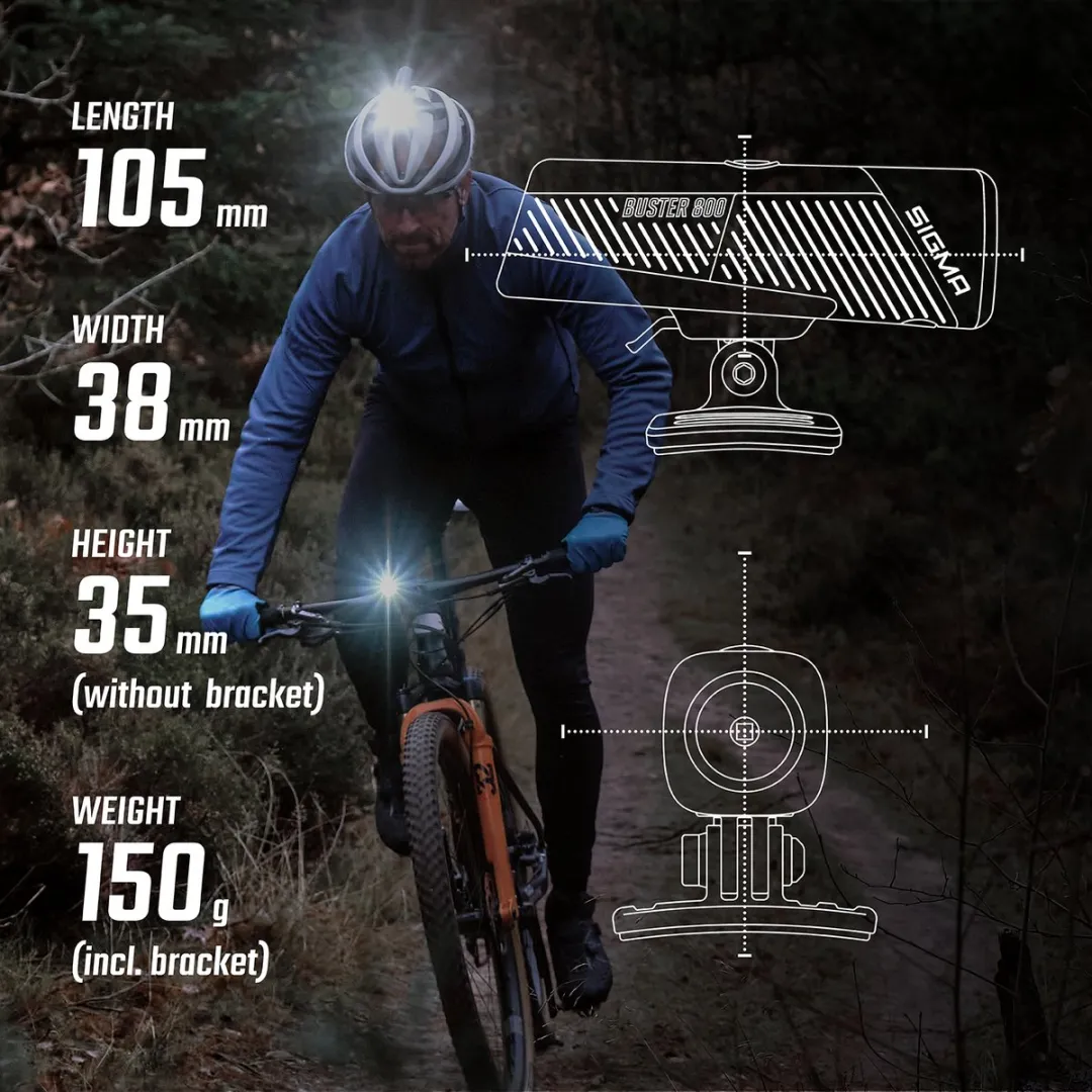 Sigma BUSTER 800 HL USB Fietslamp - 800 Lumen - Zwart