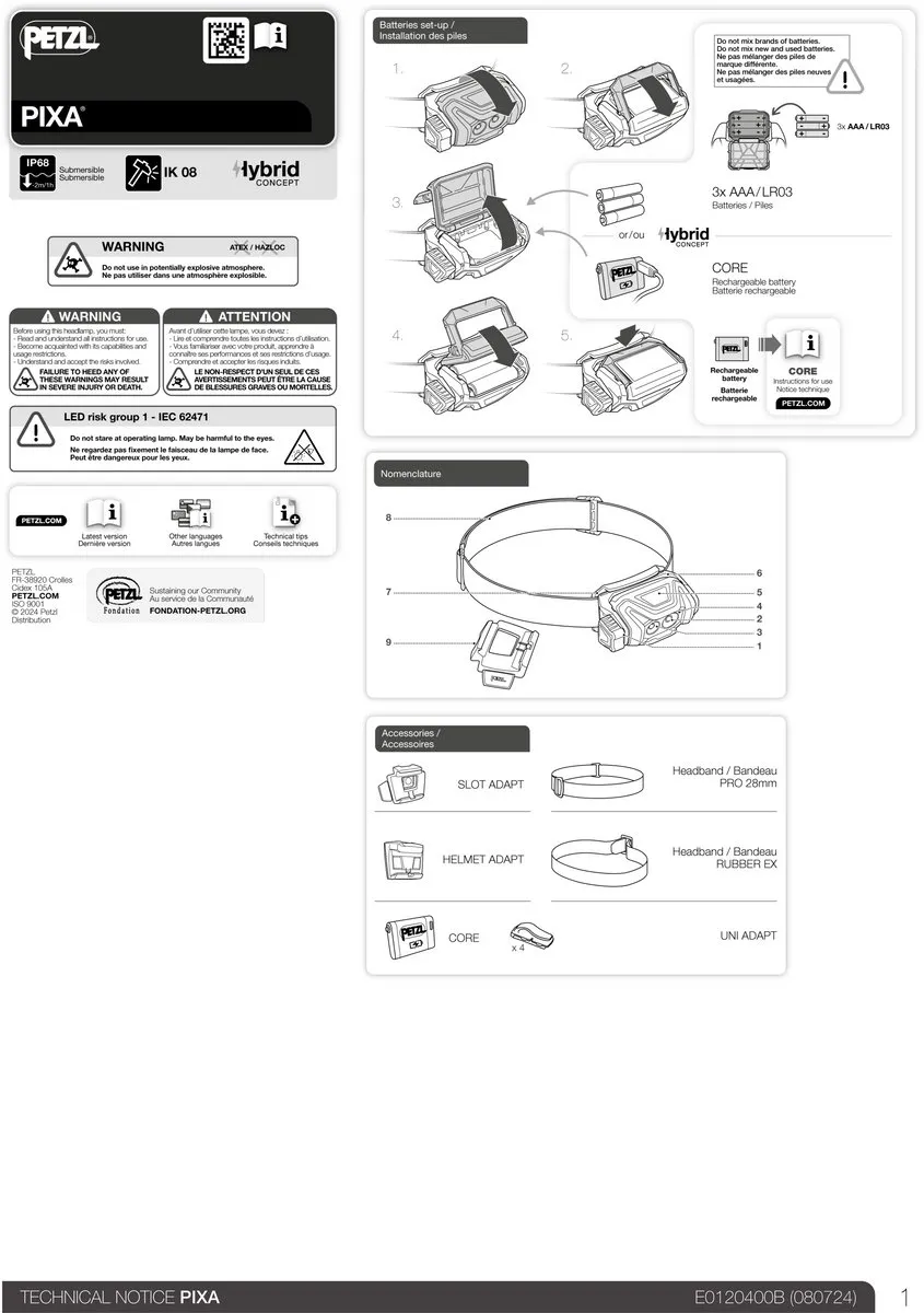 Petzl Pixa 1 Hoofdlamp ATEX E78AHB2 - Tan