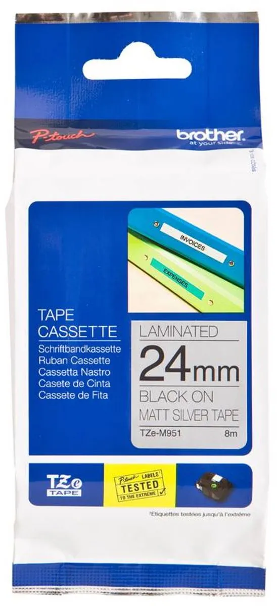 Brother TZe-M951 Cartridge - Zwart op zilver