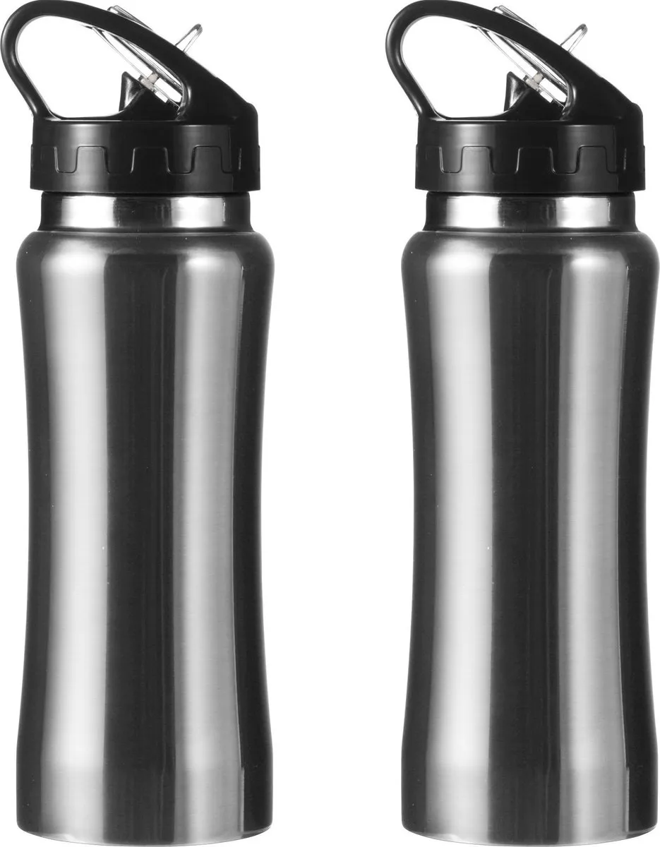 Bellatio Design Sportbidon 0.6L - RVS - Zilver