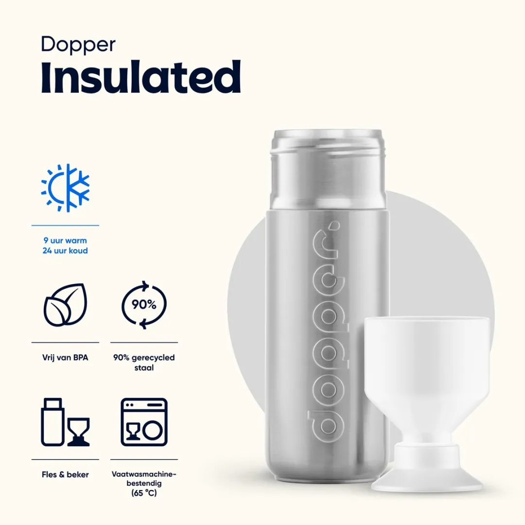 Dopper Insulated 7160 Drinkfles 580ml - Zilver