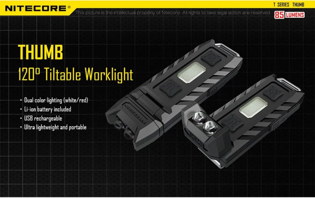 Nitecore Thumb Sleutelhangerlamp - Oplaadbaar - Zwart - afbeelding 6 van 6