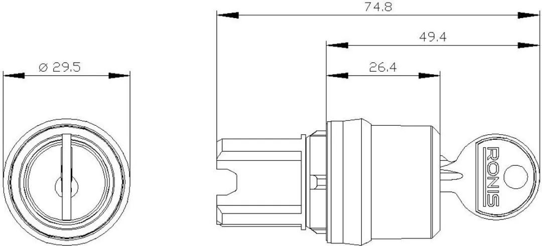 Siemens 3SU10004BM010AA0 Sleutelschakelaar - 2x45° - IP66/IP67/IP69K - Zwart/Zilver