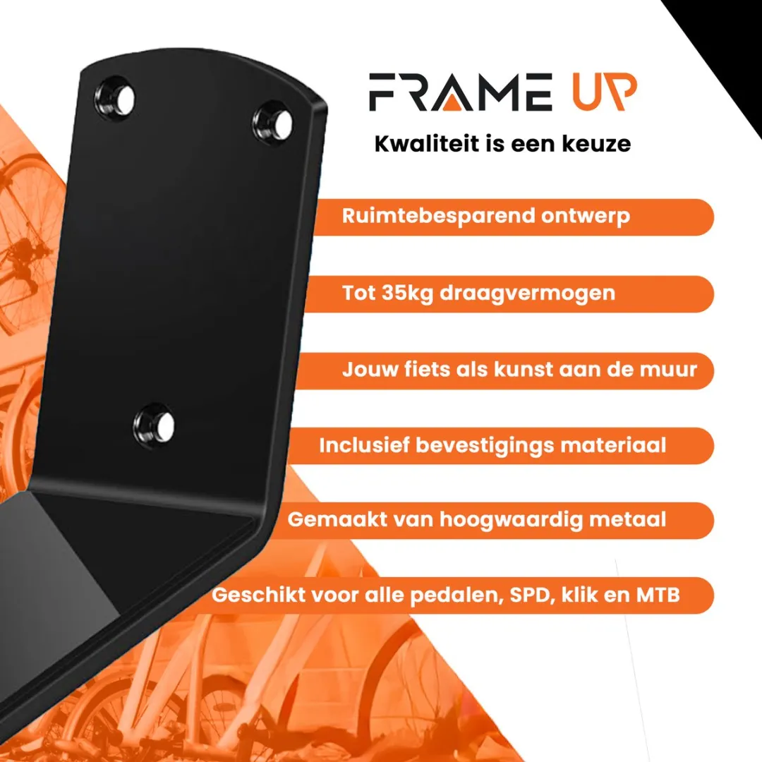 Frame Up Fiets Ophangsysteem - 1 Fiets - Zwart