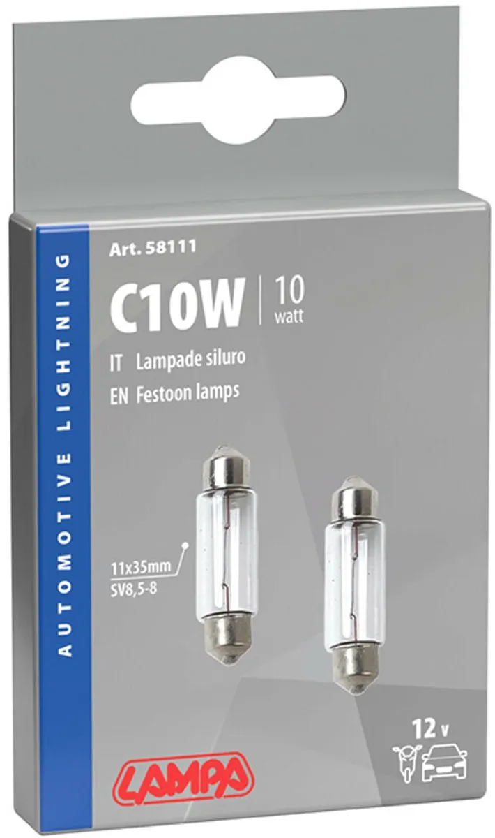 Lampa 12V Festoonlamp C10W 11x35mm - 10W - 2 Stuks - afbeelding 2 van 5