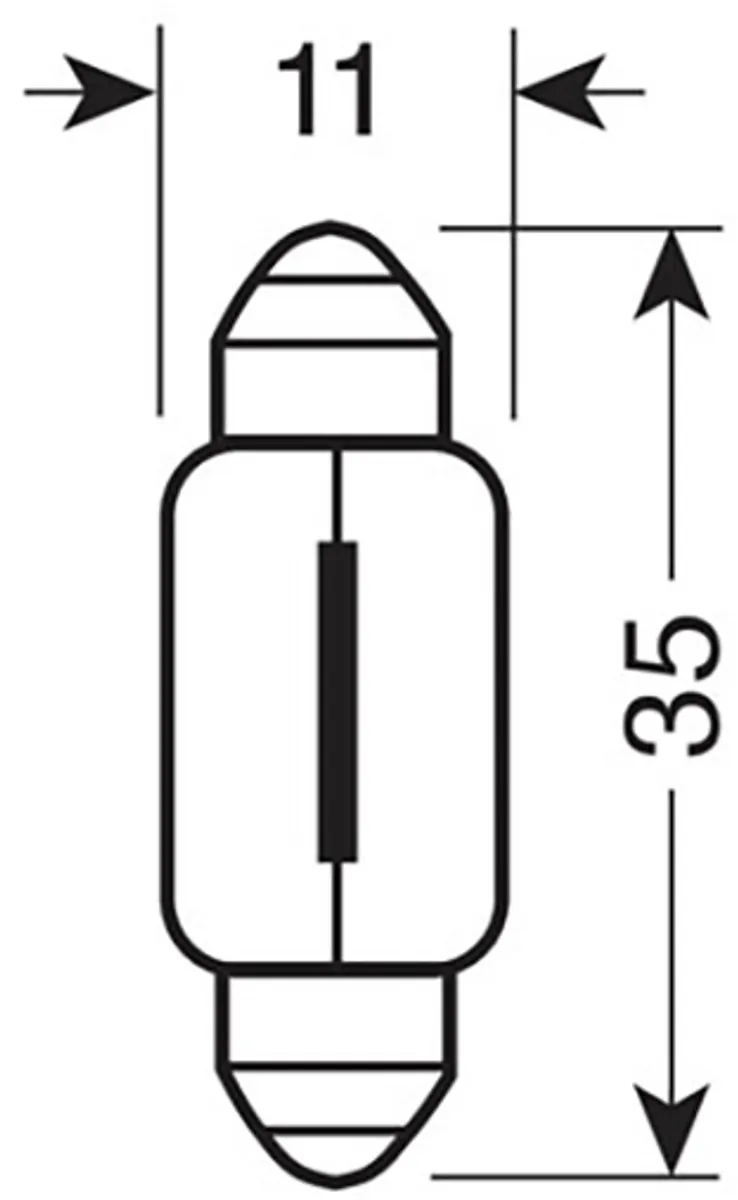 Lampa 12V Festoonlamp C10W 11x35mm - 10W - 2 Stuks - afbeelding 4 van 5