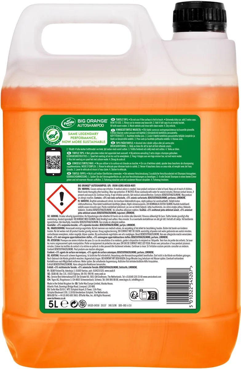 Turtle Wax Big Orange Auto Shampoo 5L - Oranje