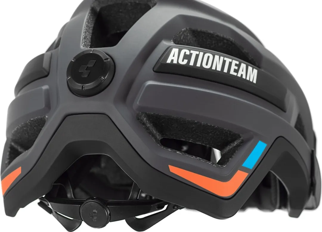 Cube Mountainbikehelm Rook - 18 Ventilatiegaten - M - Zwart/Oranje/Blauw