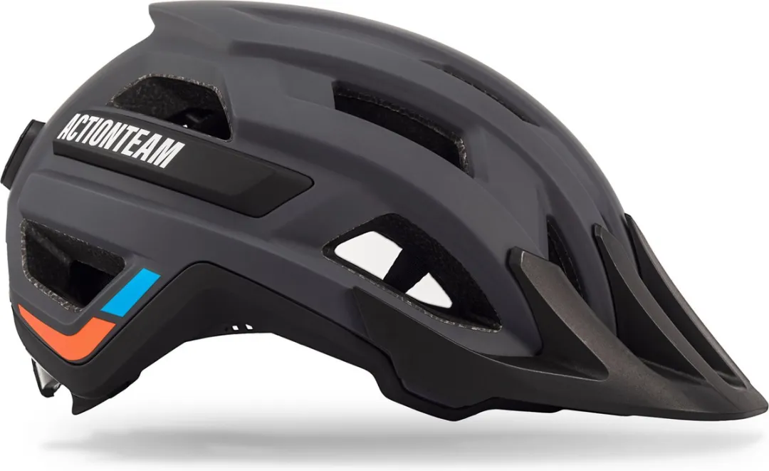 Cube Mountainbikehelm Rook - 18 Ventilatiegaten - M - Zwart/Oranje/Blauw