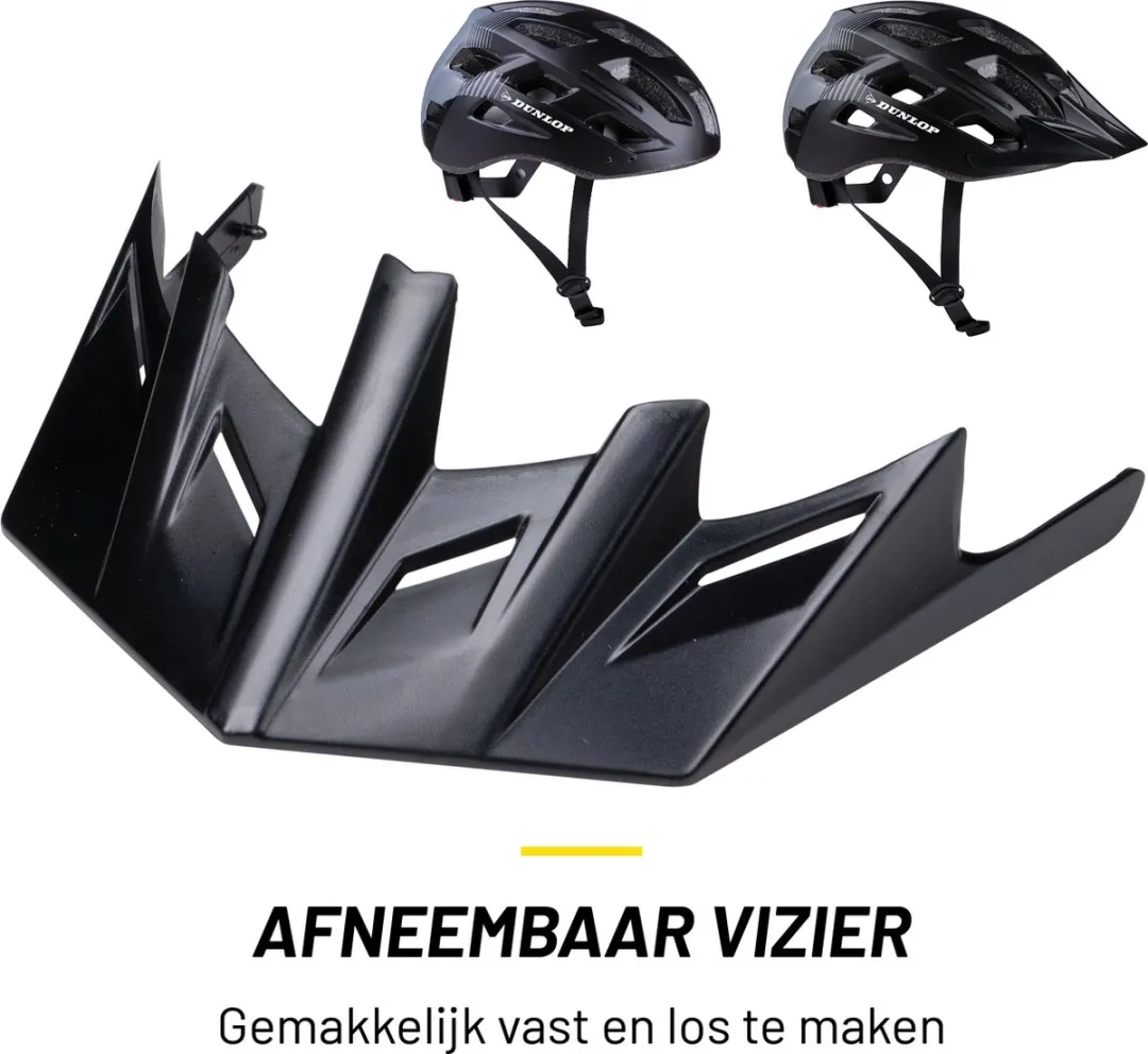 Dunlop Mountainbike Helm M - LED Verlichting - Zwart