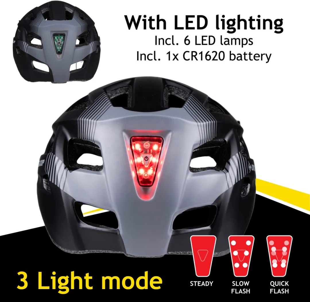 Dunlop Mountainbike Helm M - LED Verlichting - Zwart