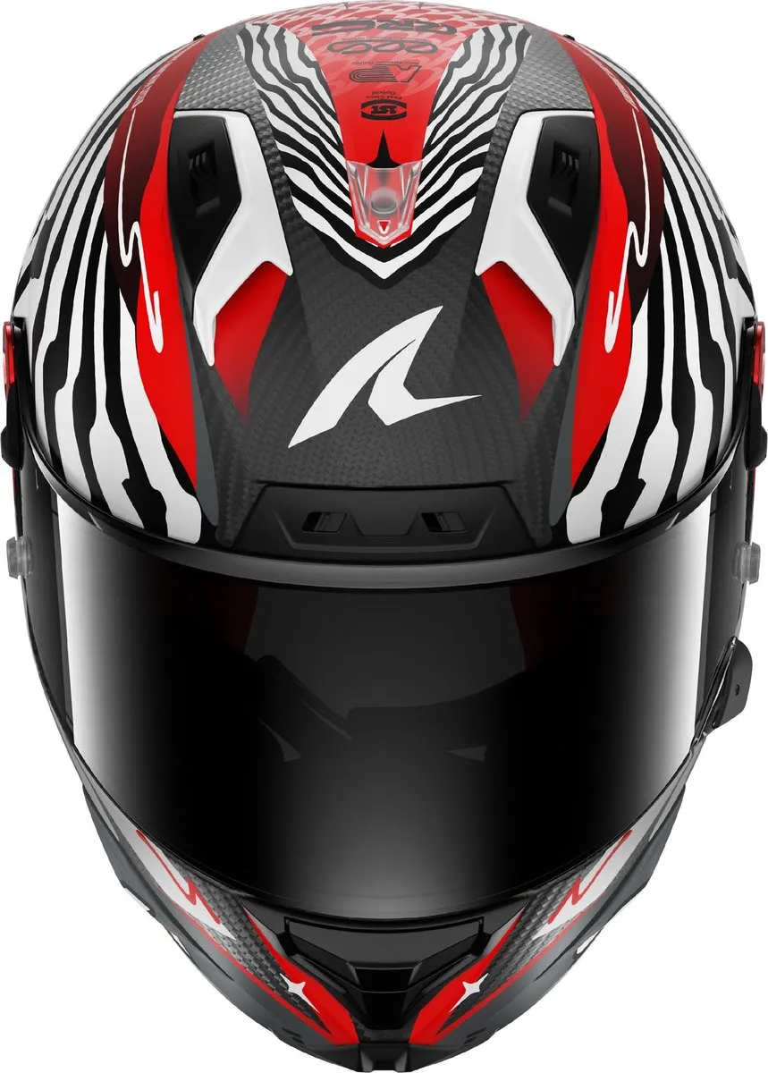 Shark Aeron GP FIM 2 Speed Fancy Carbon Helm - M - Wit/Koolstof/Rood