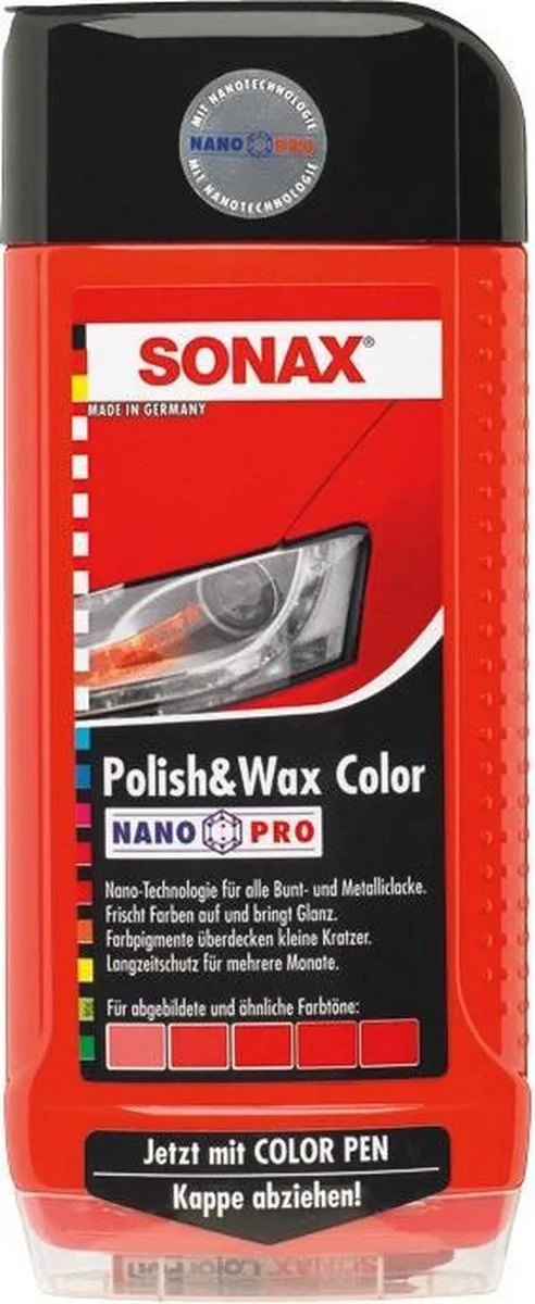 Sonax Polish + Wax 500ml - Rood