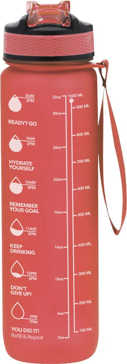 Bellatio Design Olympic Dream Waterfles 1000ml - Rood
