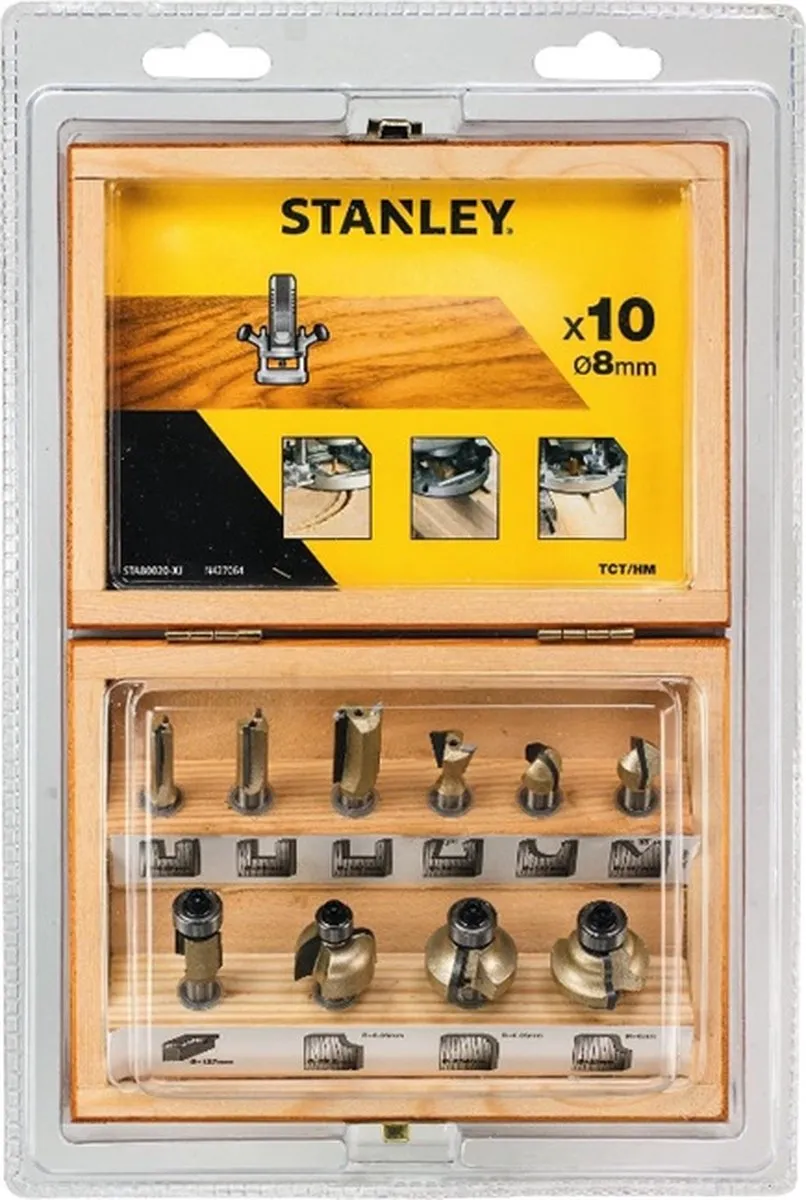 Stanley Serie Frees Set 10-delig 8mm TCT/HM