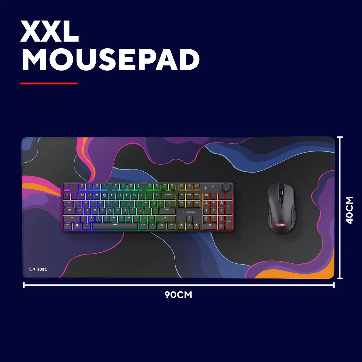 Trust GXT 759 XXL Gaming Muismat 90x40cm - Blauw/Paars